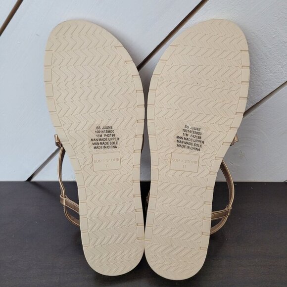 NEW Sun + Stone Womens Juune Rose Gold Strappy Sandals Size 11M - Picture 6 of 8